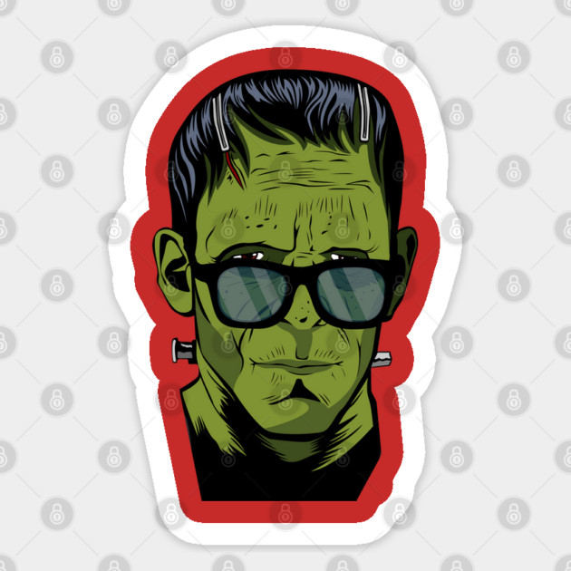Frankenstein's monster Hipster Halloween costume T Shirt Sticker by creative