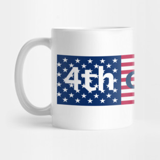 4th of July Typography on Stars and Stripes Mug
