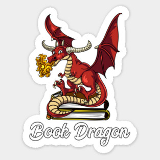 Book Dragon Reading Sticker