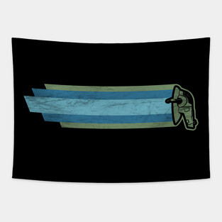 Retro Hunter Ship Tapestry