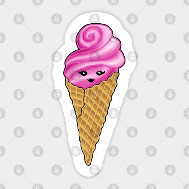 Miss Strawberry Cone Sticker by TheBlueNinja