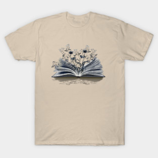 Floral book,Reading books, Book Sticker, bookworm gift for reader,student gift, lover books T-Shirt