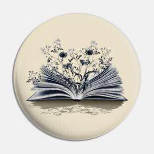 Floral book,Reading books, Book Sticker, bookworm gift for reader,student gift, lover books Pin