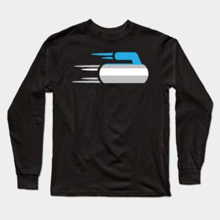 Curling Stone T-Shirt | Blue Handled Rock Long Sleeve T-Shirt
