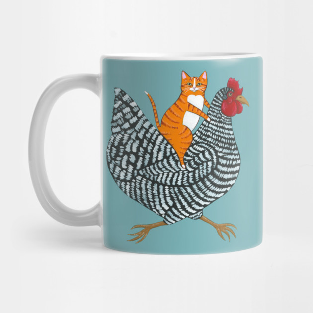 Ginger Cat Chicken Ride by KilkennyCat Art