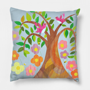 Birds and Bees and Flowers and Trees Pillow