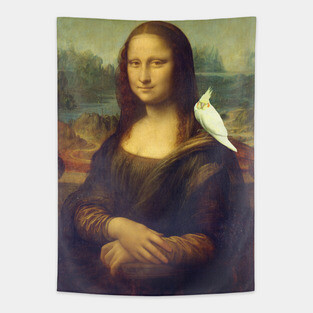 mona lisa had a cockatiel Tapestry
