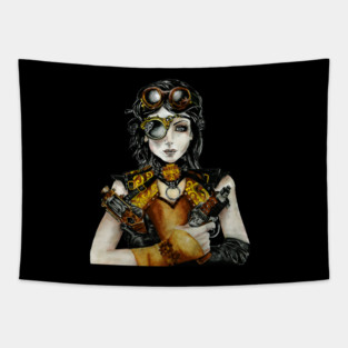 Steampunk Girl Tapestry