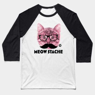 MEOW STACHE Baseball T-Shirt