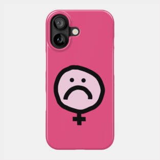 Female Pink Unhappy Smiley Face Phone Case