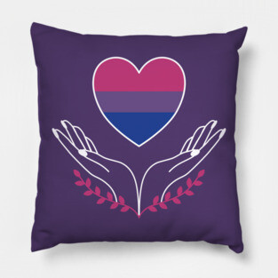 Bisexual Pride Flag Heart Pillow