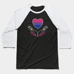 Bisexual Pride Flag Heart Baseball T-Shirt