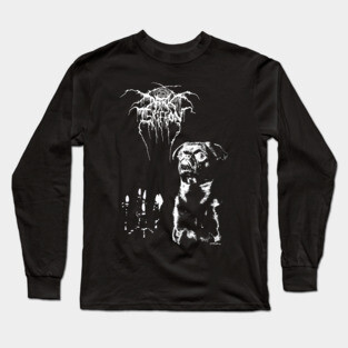 Dark Griffon Throne // Black Metal Punk Brussels Griffon Long Sleeve T-Shirt