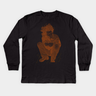 Young Tom Waits Kids Long Sleeve T-Shirt