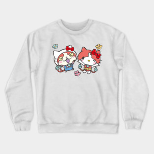 Hello Kitty x Jibanyan Crewneck Sweatshirt