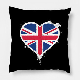 Union Jack Heart Flag Pillow