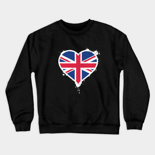 Union Jack Heart Flag Crewneck Sweatshirt