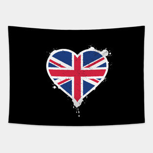 Union Jack Heart Flag Tapestry
