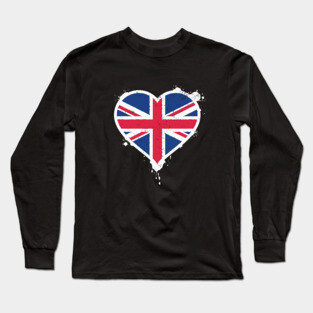 Union Jack Heart Flag Long Sleeve T-Shirt