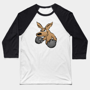 Boxing Kangaroo Cartoon Baseball T-Shirt