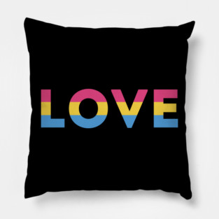 Pansexual Pride Flag LOVE Pillow