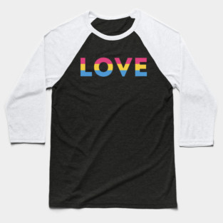 Pansexual Pride Flag LOVE Baseball T-Shirt