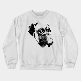 Boxer Dog Face Design - A Boxer Christmas Gift Crewneck Sweatshirt