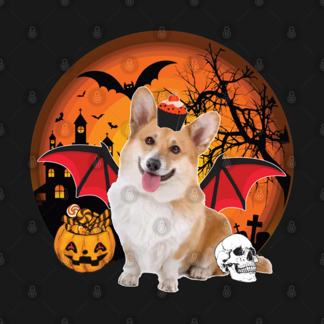 Happy Halloween Welsh Pembroke Corgi Dogs Halloween Gift by Rene	Malitzki1a