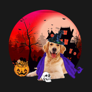 Happy Halloween Golden Retriever Dogs Halloween Gift T-Shirt