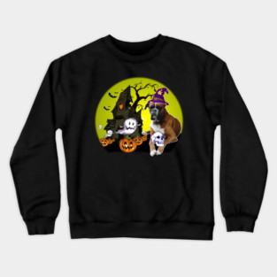 Happy Halloween Boxer Dogs Halloween Gift Crewneck Sweatshirt