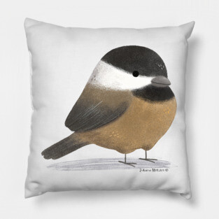 Black Capped Chickadee Bird 2 Pillow