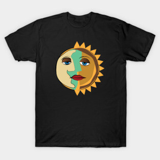 Sun and Moon Picasso Style T-Shirt