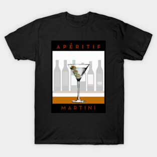 Aperitif Martini Cocktail Glass Bar Poster Retro T-Shirt