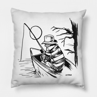 Tranquil Nightmare Fishing for TPInktober 2018 #tpinktober Pillow