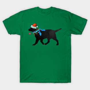 Black Lab Christmas Naughty Dog T-Shirt