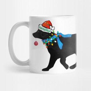 Black Lab Christmas Naughty Dog Mug