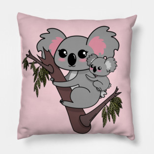 Kawaii koalas mother and baby Pillow