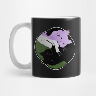 Genderqueer Yin Yang Cat Mug
