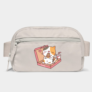 Cute Calico Cat Eating Pizza In Pizza Box Funny Bag