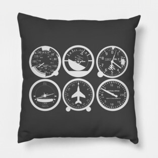 Pilot's Basic Six, One Color Edition Pillow