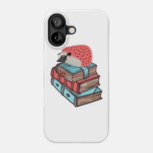 'Book Nerd Hedgehog' Lovely Book Worm Gift Phone Case