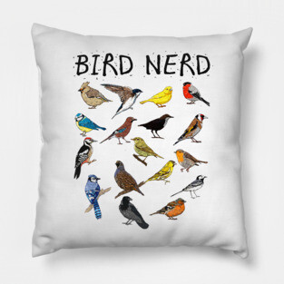 'Bird Nerd Different Kinds of Bird' Cute Bird Lover Gift Pillow