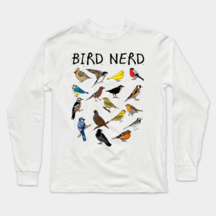 'Bird Nerd Different Kinds of Bird' Cute Bird Lover Gift Long Sleeve T-Shirt