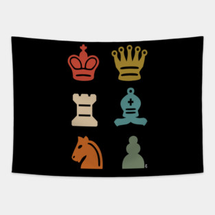Chess Pieces Tapestry