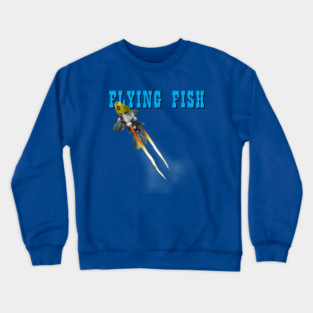 Funny Vintage Flying Fish 90s Movie Parody Crewneck Sweatshirt