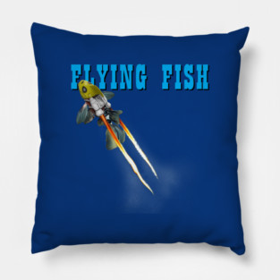 Funny Vintage Flying Fish 90s Movie Parody Pillow