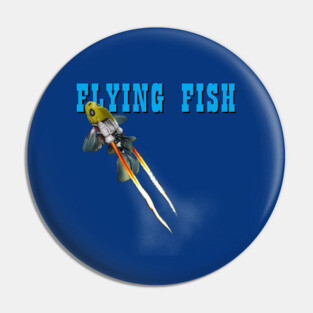 Funny Vintage Flying Fish 90s Movie Parody Pin
