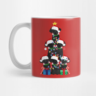Black Lab Puppy Christmas Tree Mug