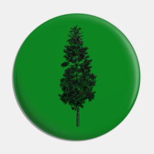 Pine Tree Silhouette in vintage retro texture Pin
