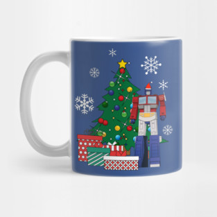 Optimus Prime Around The Christmas Tree Mug